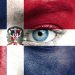 16523551 - human face painted with flag of dominican republic